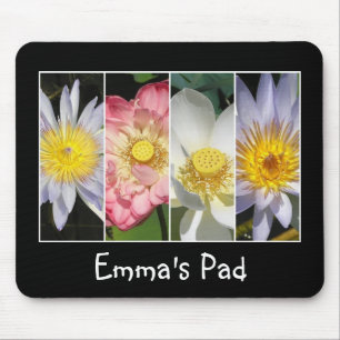 NamensWasserlilie-und Lotos-Mausunterlage Mousepad
