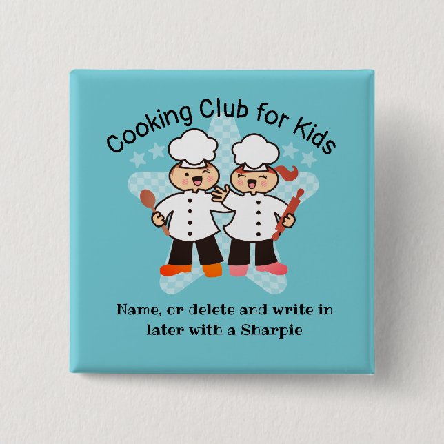 Namenumbauten der Kawaii Kochskinderkochenden Button (Vorderseite)