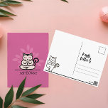 NaMEOWste Niedliche Katze In einer Yoga-vermitteln Postkarte<br><div class="desc">Niedliche und lustige Cat Yoga Thema Postkarte zu senden an Freunde oder Familie. Unser Design zeigt unsere von Hand gezeichnet Yogakatze in einer siddhasana Yoga-Pose, schließt ihre Augen und meditiert. Die Farben des Hintergrundes und des Katzenlogos/ der Illustration können durch einen Klick auf eine weitere Anpassung geändert werden. Die Rückseite...</div>