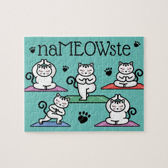 NaMEOWste Niedliche Katzen in Yoga Meditierende Po Puzzle (Horizontal)