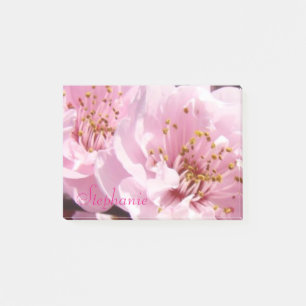 Namepost-itanmerkungen rosa Blüten-Blumen Post-it Klebezettel