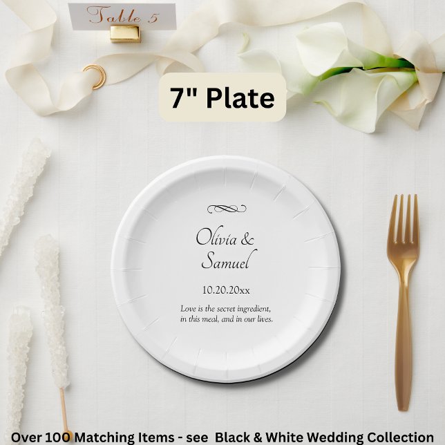 Names Date Message Black White Infinity Scroll, 7" Pappteller (Von Creator hochgeladen)