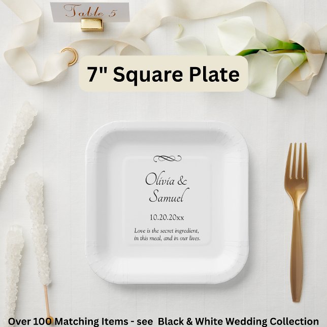 Names Date Message Black White Infinity Scroll, 7" Pappteller (Von Creator hochgeladen)