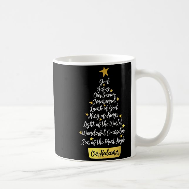 Names Of Jesus Christian Faith Christmas Tree  Kaffeetasse (Rechts)