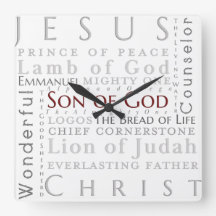 Names of Jesus Typography Clock