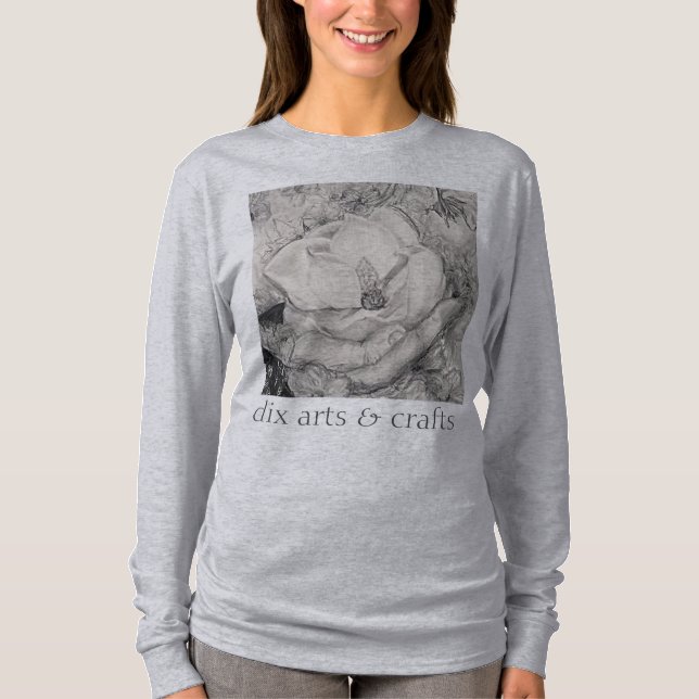 namesake magnolia, Blume, Stoff, Baumwolle & Hand T-Shirt (Vorderseite)