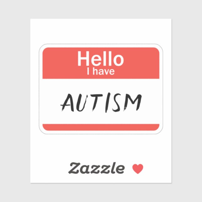 Nametag Autism Custom-Cut Vinyl Sticker (Blatt)