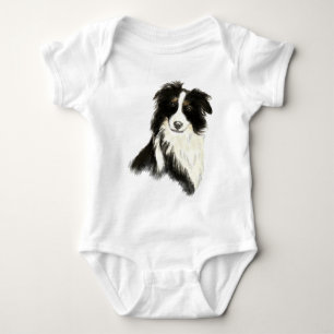 Nametext Grenzcollie-Hundehaustier Baby Strampler
