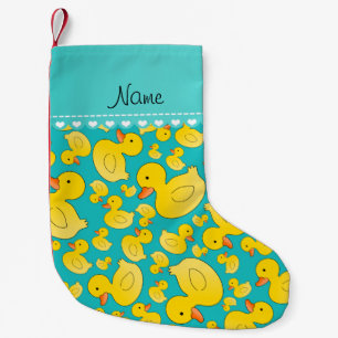 Nametürkis rubberducks blauer Streifen Kleiner Weihnachtsstrumpf