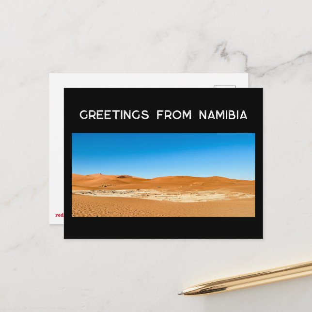 Namib Desert Postkarte (Vorderseite/Rückseite Beispiel)