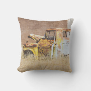 Namibia Africa Abandoned Car Wreck Landscape Kissen