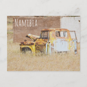Namibia Africa Abandoned Car Wreck Landscape Postkarte