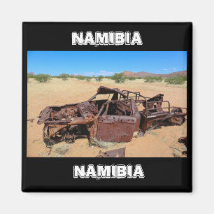 Namibia Africa Car Wreck Bullet Holes Landschaft Magnet