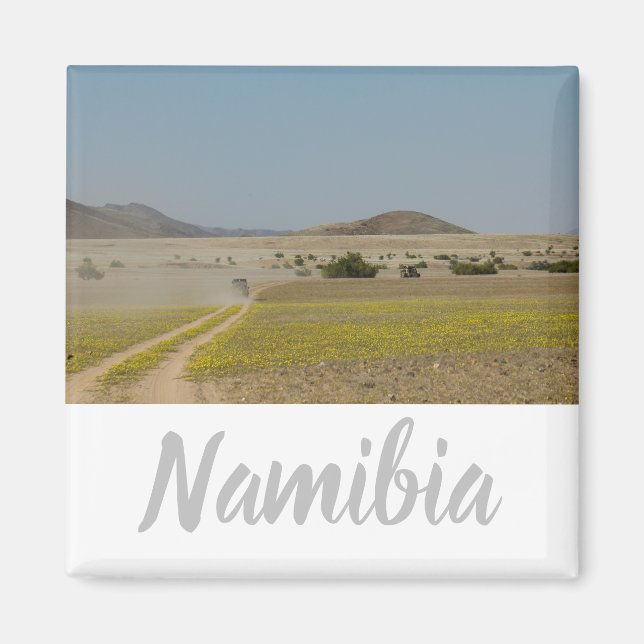 Namibia Africa Landscape Namibian Desway Road 4x4 Magnet (Vorne)