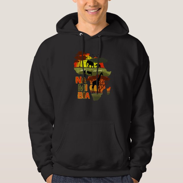 Namibia Africa Sunset Continental Nature Wild Life Hoodie (Vorderseite)