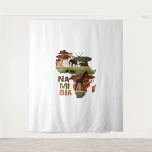 Namibia Africa Sunset Continental Nature Wild Life Wandteppich