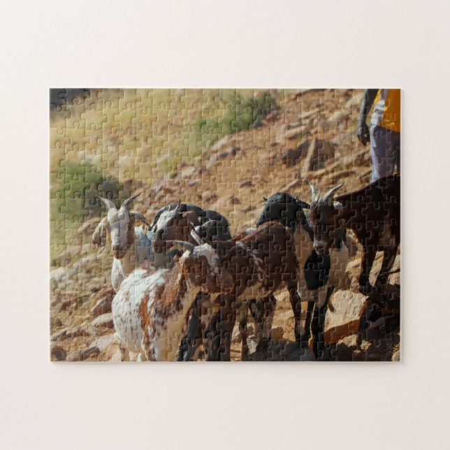 Namibia Afrika Namibische Landschaft Ziegen Puzzle (Horizontal)