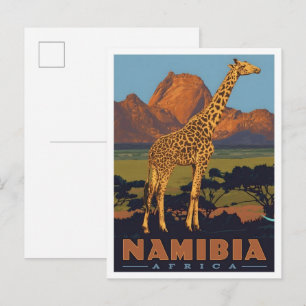 Namibia Afrika Vintage Reise  Postkarte