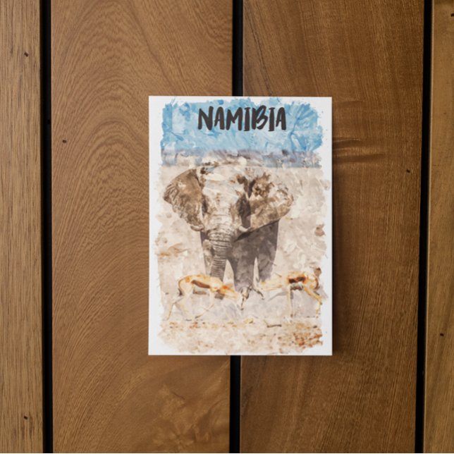 Namibia Afrika Wildlife Safari Postkarte (Namibia Africa Wildlife Watercolor Safari Postcard)