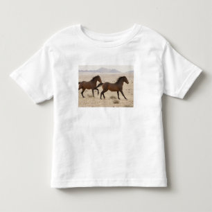Namibia, Aus. Wilde Pferde laufen auf der Namib Kleinkind T-shirt