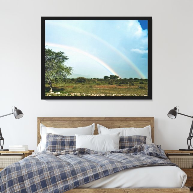 Namibia Doppelregenbogen Leinwanddruck (Insitu (Schlafzimmer))