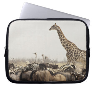 Namibia, Etosha-Nationalpark. Eine einsame Giraffe Laptopschutzhülle