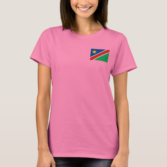 Namibia Flag and Map dk T - Shirt (Vorderseite)