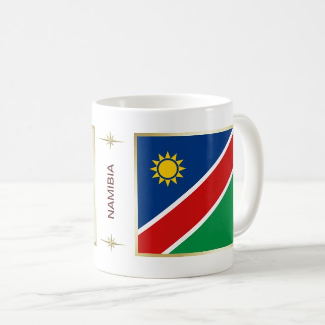 Namibia Flag + Karte Tasse (VorderseiteRechts)