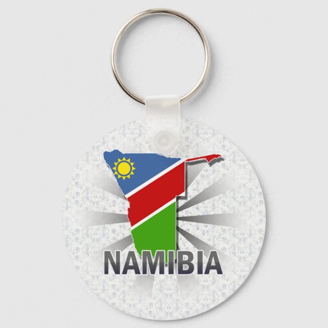 Namibia Flag Map 2.0 Schlüsselanhänger (Vorderseite)