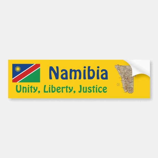 Namibia Flag + Map Autoaufkleber (Vorne)