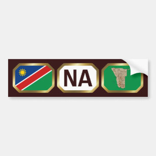 Namibia Flag Map Code Autoaufkleber