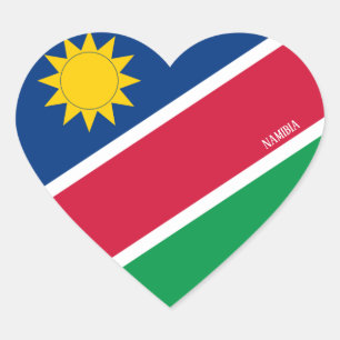 Namibia Flag Splendid Patriotic Herz-Aufkleber