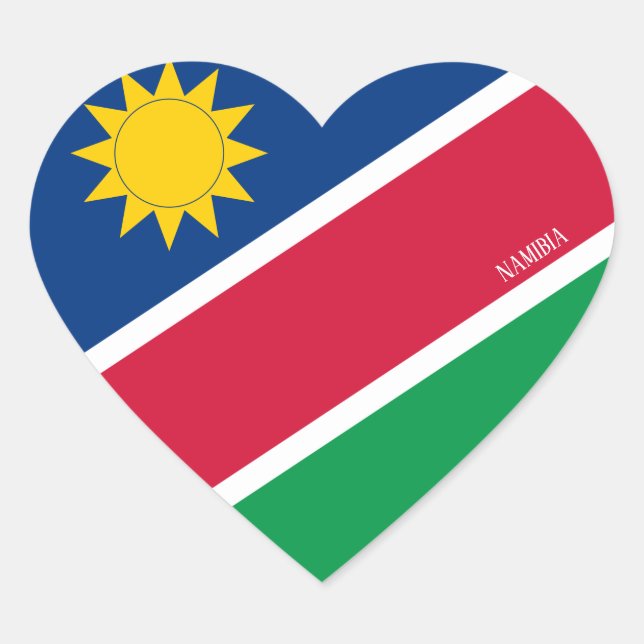 Namibia Flag Splendid Patriotic Herz-Aufkleber (Vorderseite)