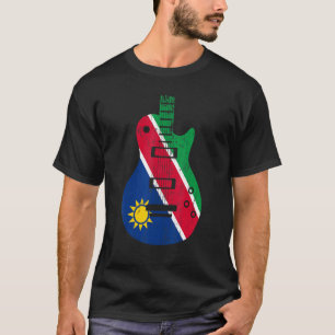 Namibia-Flagge Gitarre Vintage-Musiker T-Shirt