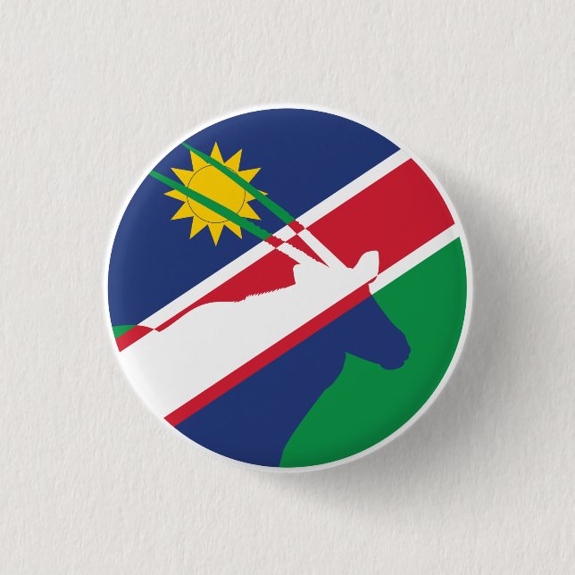 Namibia Gemsbok Namibische Nationale Tierflagge Button (Vorderseite)