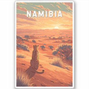 Namibia Illustration Reise Kunst Vintage Aufkleber