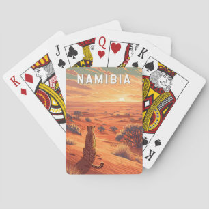 Namibia Illustration Reise Kunst Vintage Spielkarten