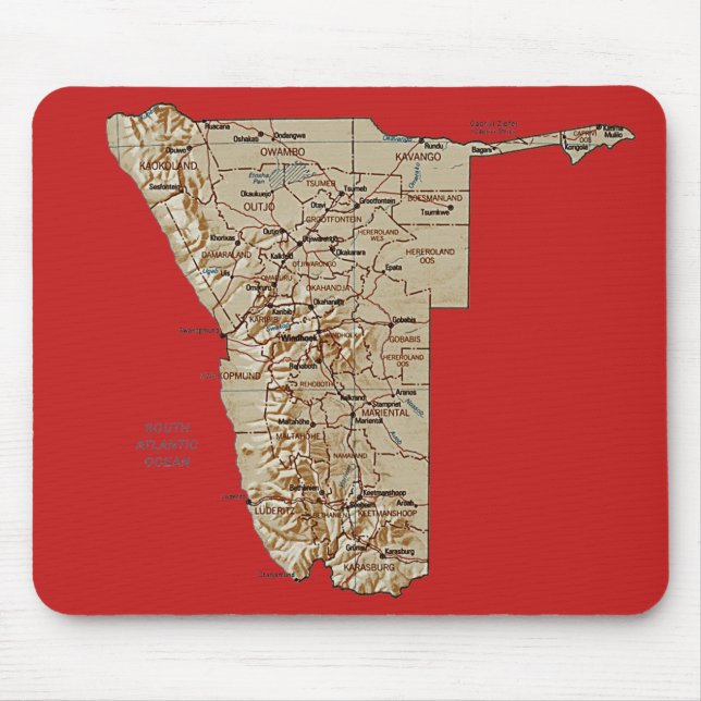 Namibia-Karte Mousepad (Vorne)