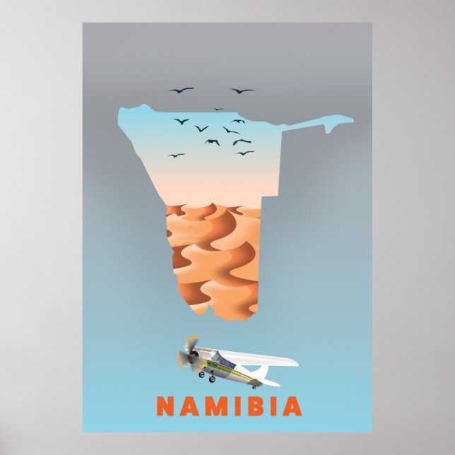 Namibia-Karte Poster (Vorne)