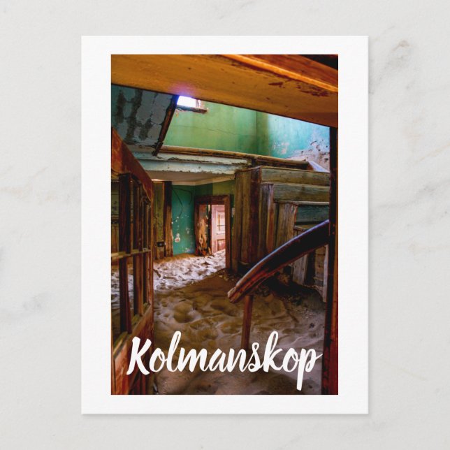 Namibia Kolmanskop House Dünenlandschaft Geisterst Postkarte (Vorderseite)