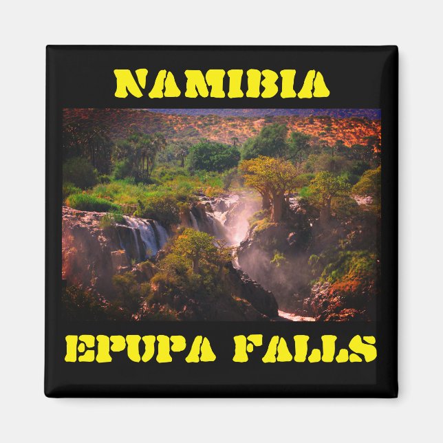 Namibia Kunene River Epupa Falls Landscape Baobabs Magnet (Vorne)