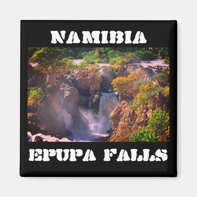Namibia Kunene River Epupa Falls Landscape Baobabs Magnet (Vorne)