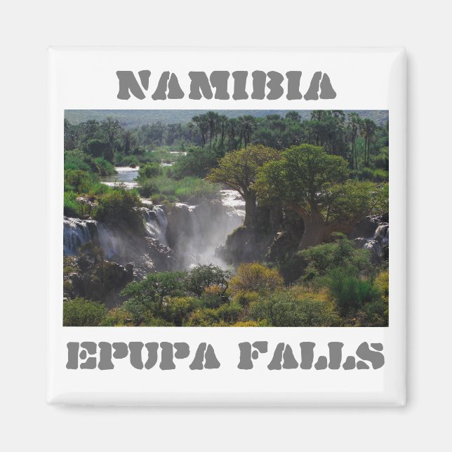 Namibia Kunene River Epupa Falls Landscape Baobabs Magnet (Vorne)