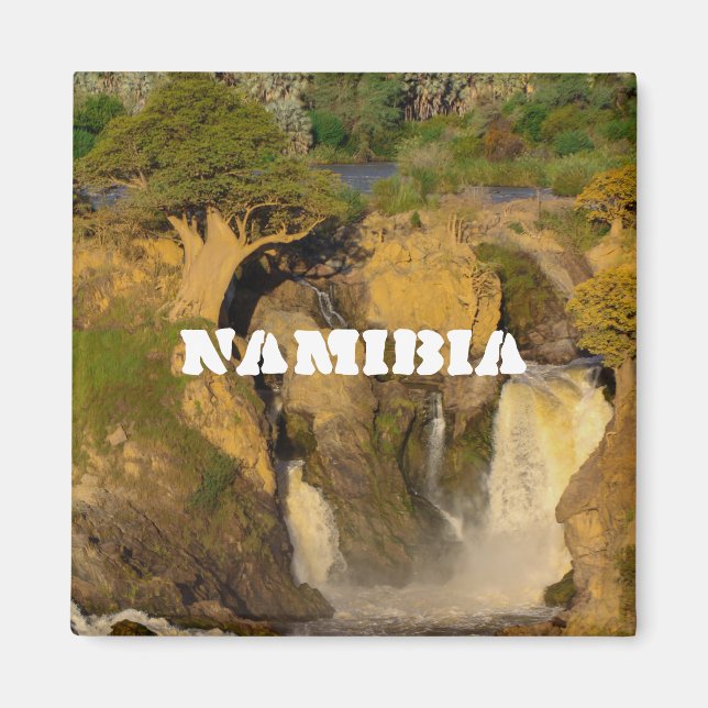 Namibia Kunene River Epupa Falls Landscape Baobabs Magnet (Vorne)