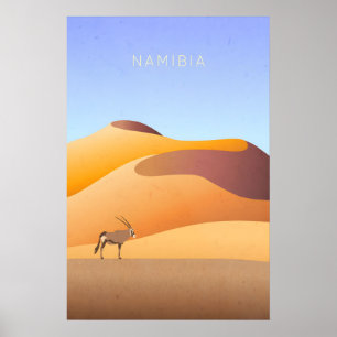 Namibia Minimal Reiseplakat Poster