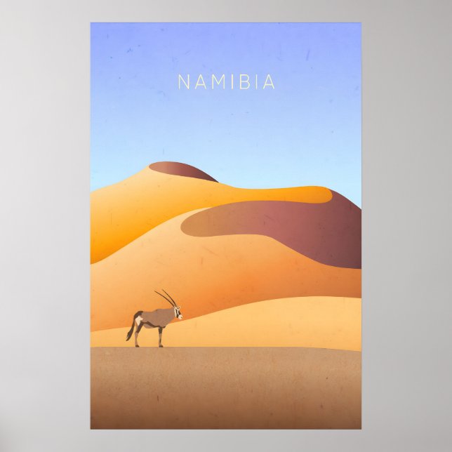 Namibia Minimal Reiseplakat Poster (Vorne)