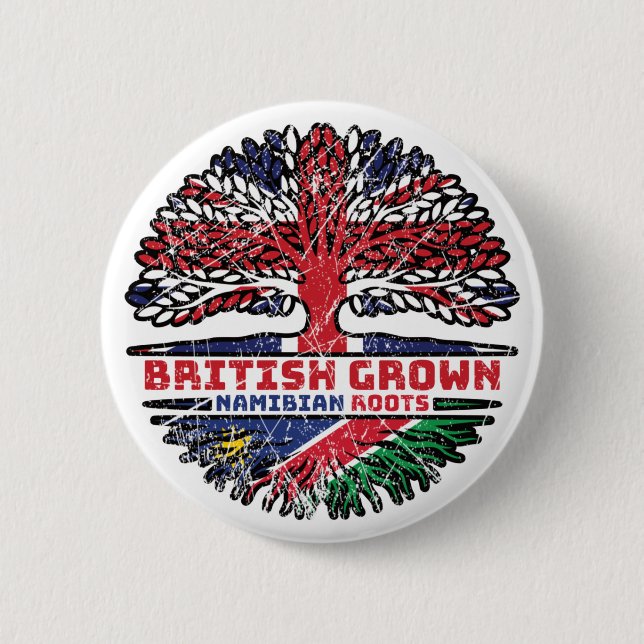 Namibia Namibia Britisch-UK Tree Roots Flag Button (Vorderseite)