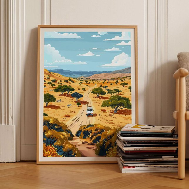 Namibia Print Safari Illustration Namibia Travel  Poster (Von Creator hochgeladen)