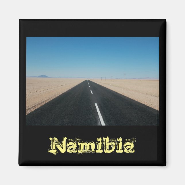 Namibia Road Highway Deep Landschaftsmagnet Magnet (Vorne)