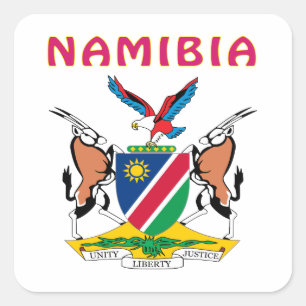 Namibia-Wappen Quadratischer Aufkleber